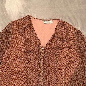 Cato Brown Patterned Blouse